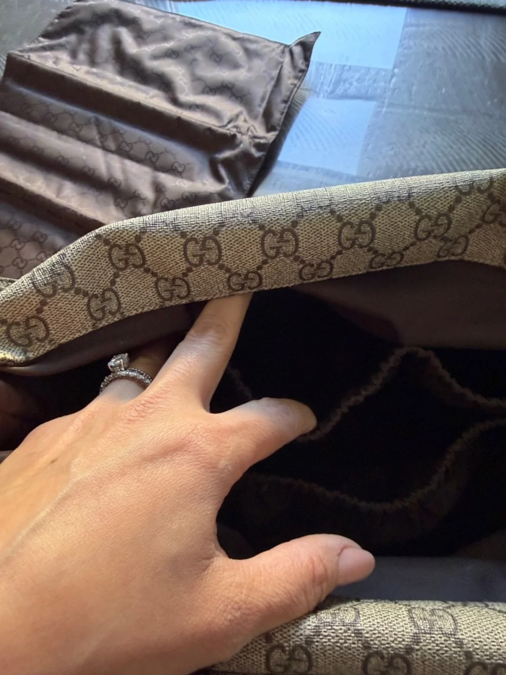 Gucci Brown Monogram Canvas Messenger Bag